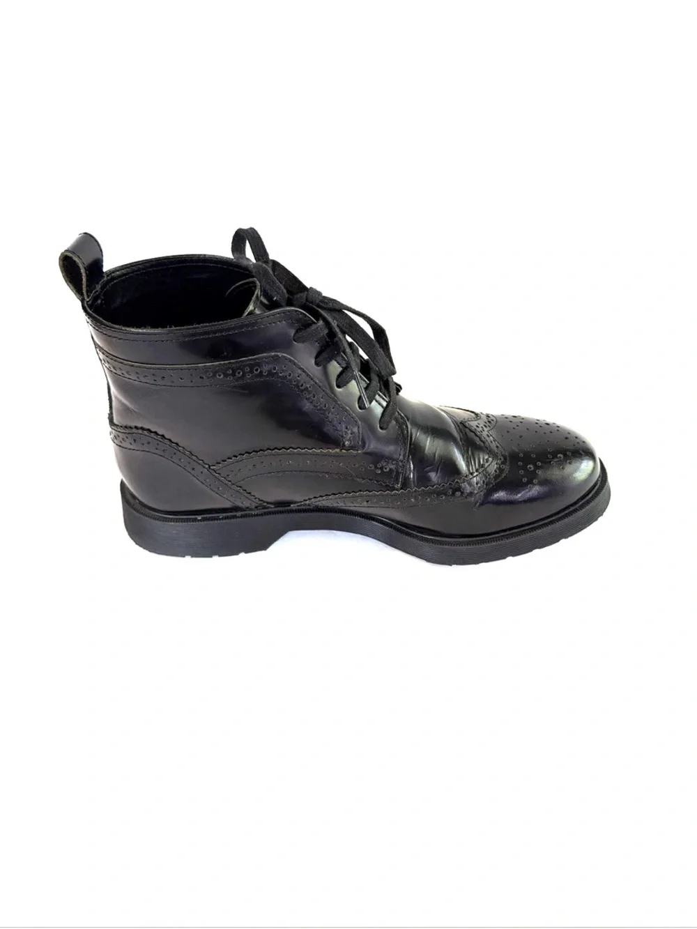 Kurt Geiger Halston Brogue Black Leather Wingtip Boots Men Size 9 / 42